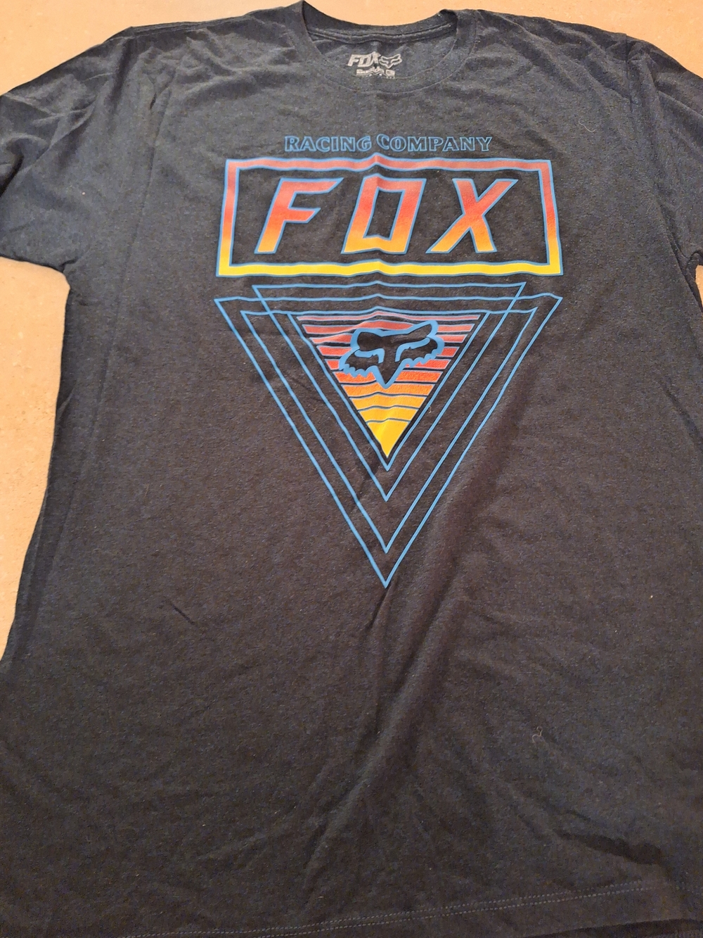 Mens Fox Racing Company Black Graphic Tee, Size Large